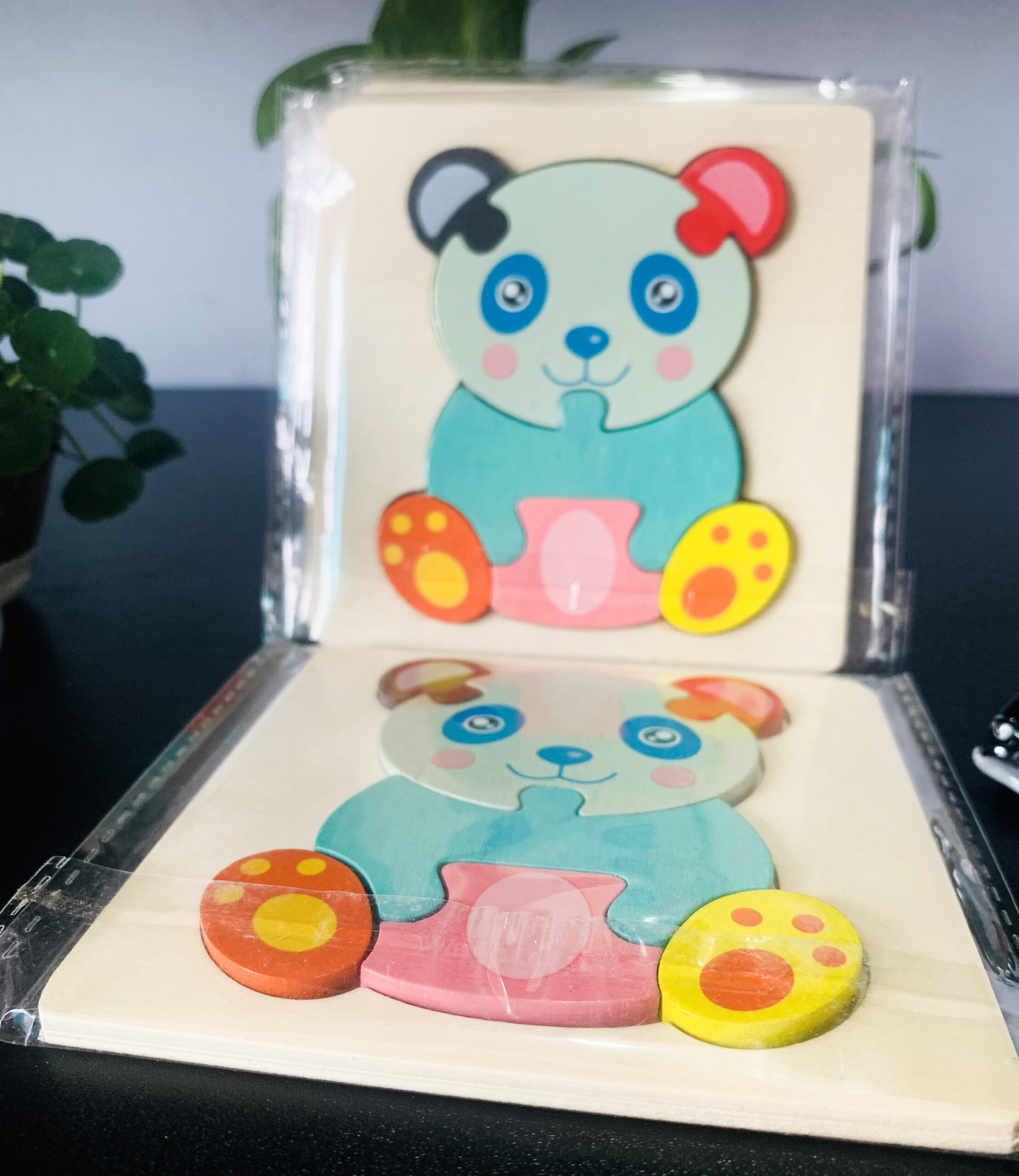 Panda Wooden Puzzle 10x10cm - Kids Educational Toy - Image 3