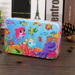 60 Pieces Premium Wooden Puzzle - Kids Educational Toy | Colorful Print with Iron Box (Underwater World)