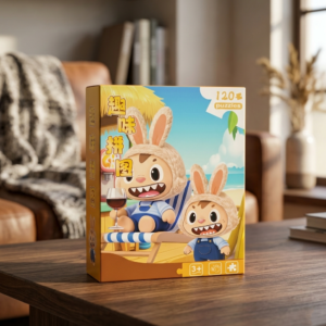 120 Pieces Paper Puzzle - Kids Educational Toy (Labubu's Beach Vacation)