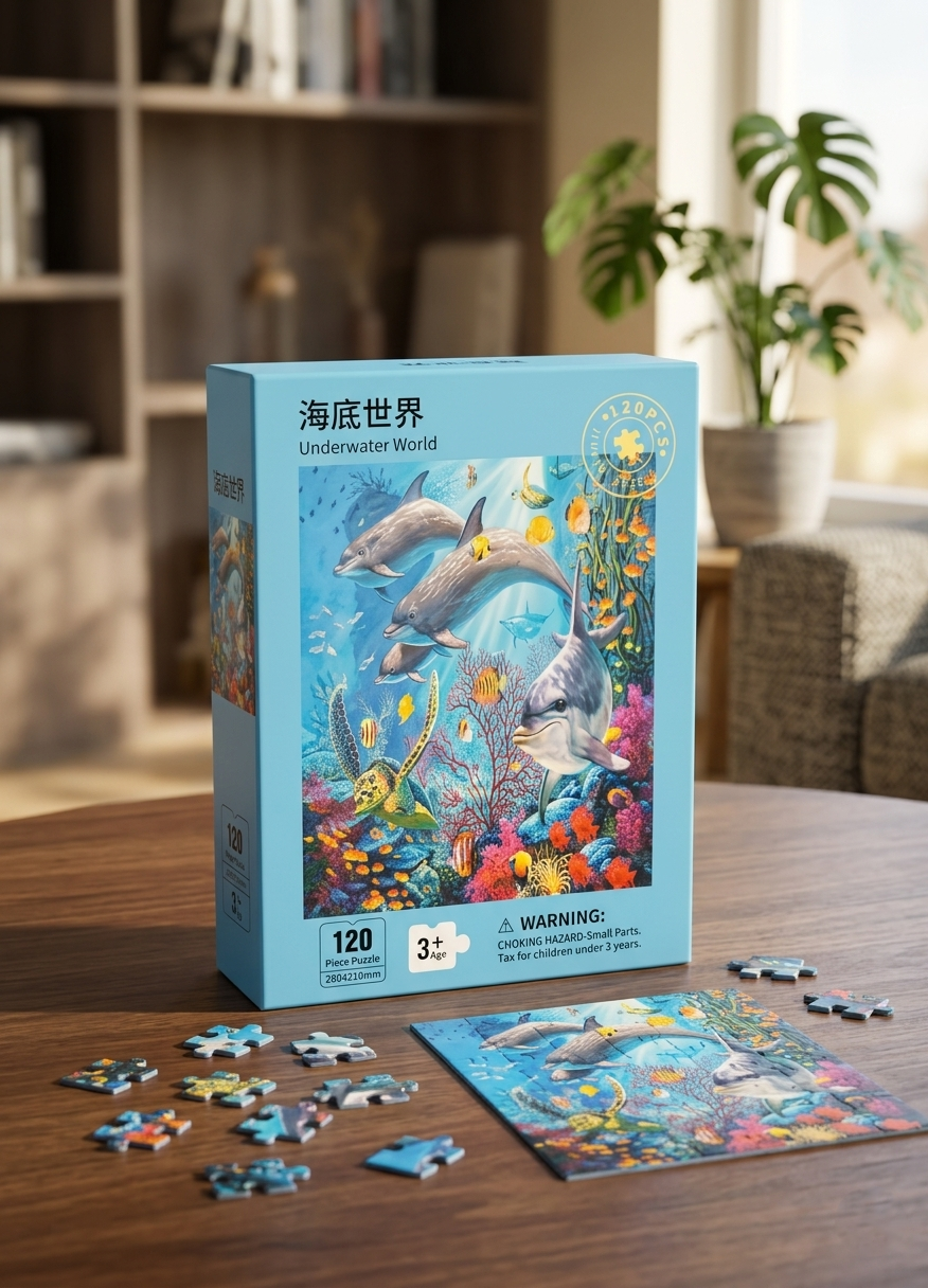 120 Pieces Paper Puzzle β Kids Educational Toy (Underwater) - Image 3