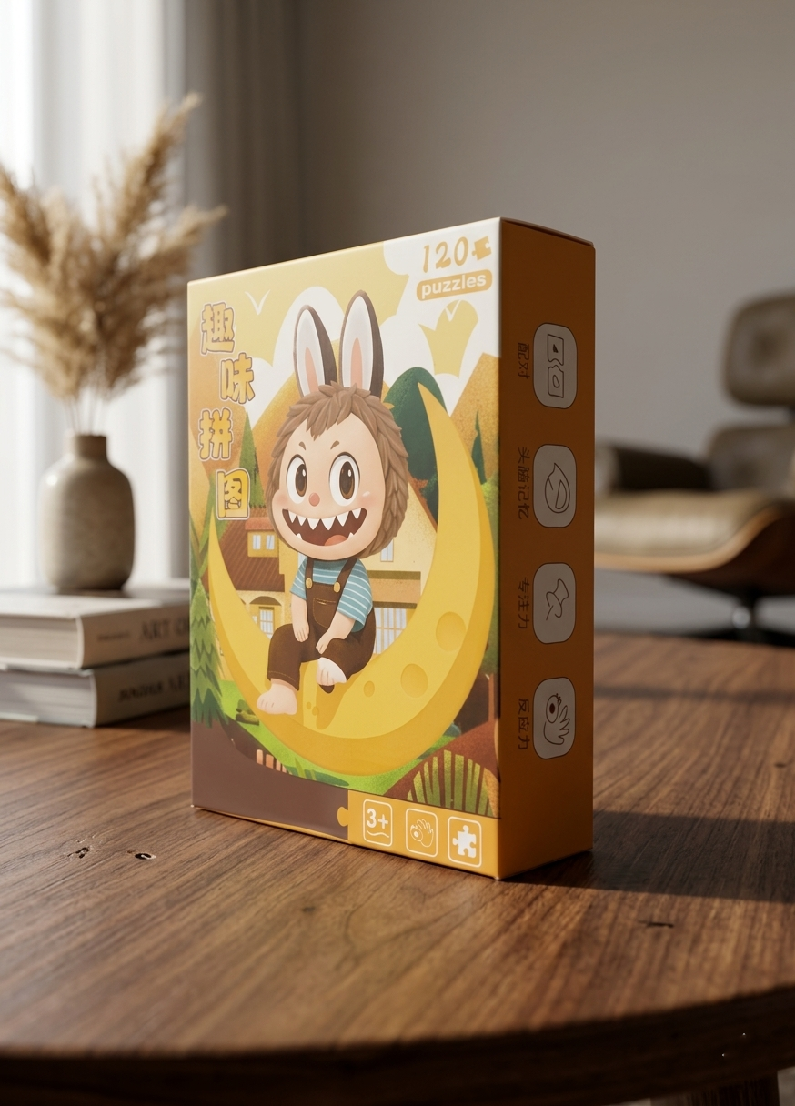 120 Pieces Paper Puzzle - Kids Educational Toy (Moonlight Labubu) - Image 2