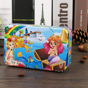 60 Pieces Premium Wooden Puzzle - Kids Educational Toy | Colorful Print with Iron Box (Mermaid)