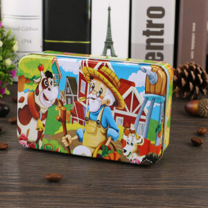 60 Pieces Premium Wooden Puzzle - Kids Educational Toy | Colorful Print with Iron Box (Old Man's Farm)