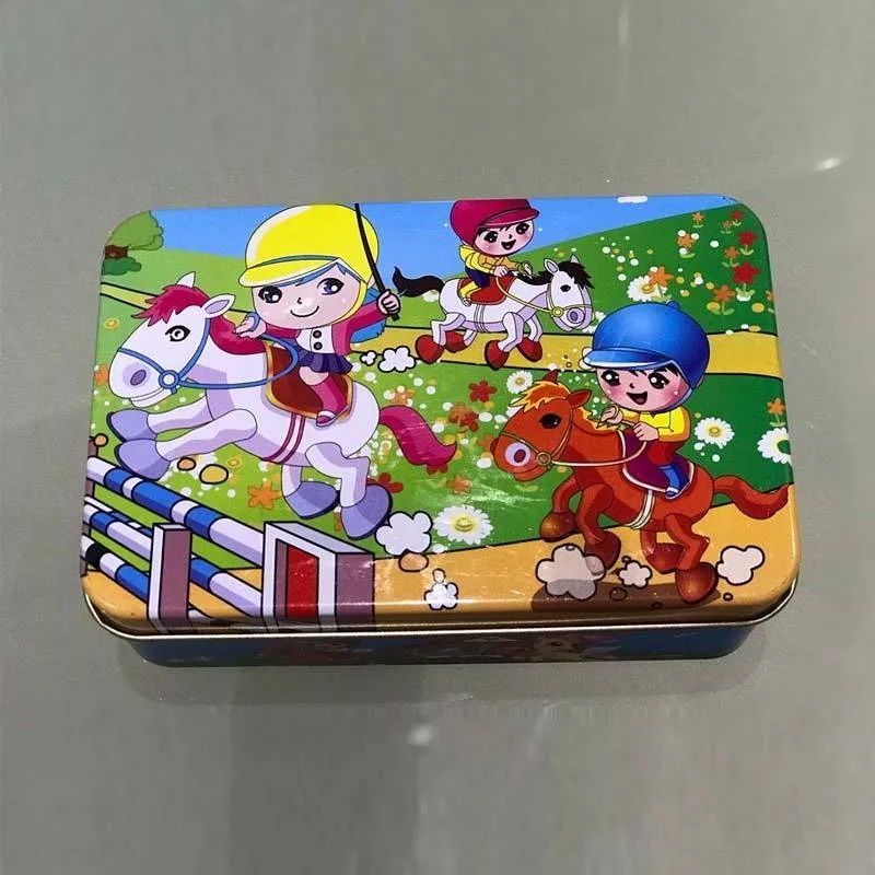 60 Pieces Premium Wooden Puzzle - Kids Educational Toy | Colorful Print with Iron Box (Horse Racing) - Image 4