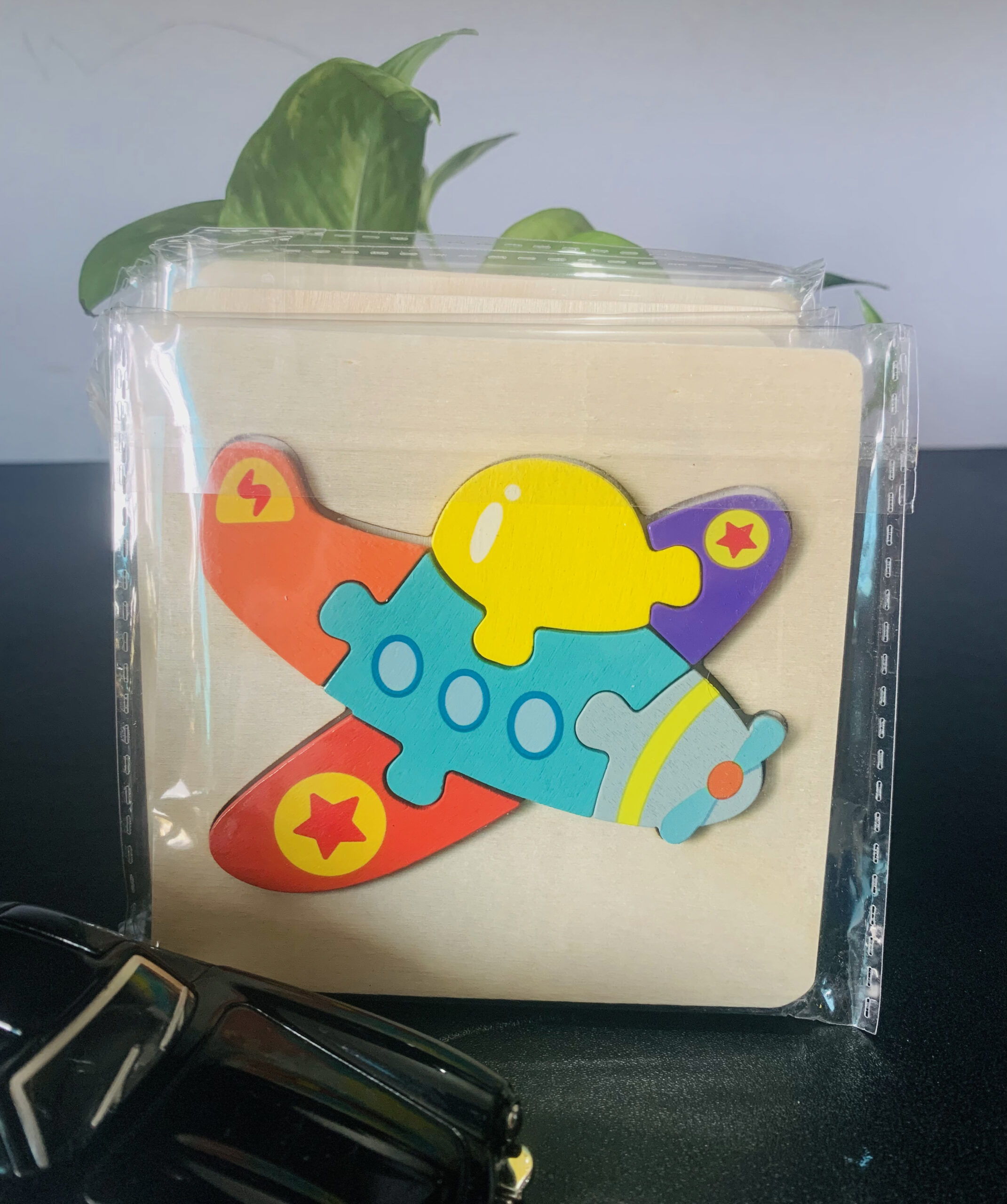 Little Pilot's Wooden Puzzle 10 x 10cm - Kids Educational Toy - Image 2