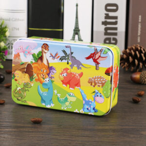 60 Pieces Premium Wooden Puzzle - Kids Educational Toy | Colorful Print with Iron Box (Dinosaur)