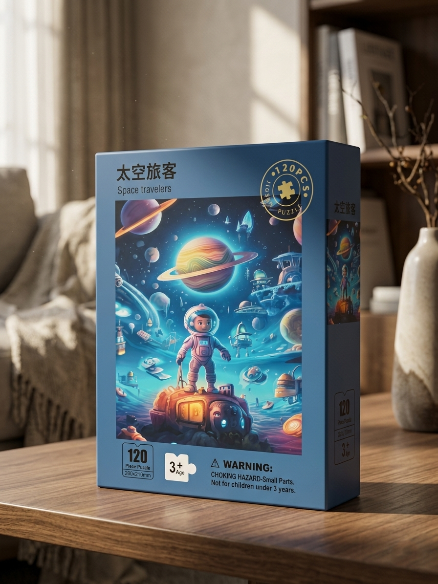 120 Pieces Paper Puzzle β Kids Educational Toy (Space Travelers) - Image 2