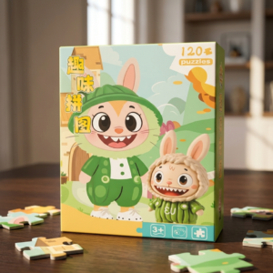 120 Pieces Paper Puzzle - Kids Educational Toy (Green Labubu)