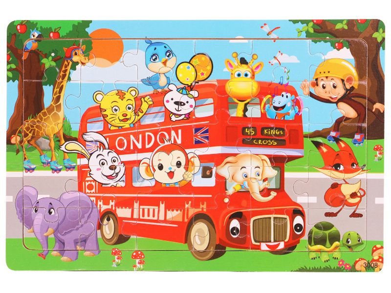 Animal Express Wooden Puzzle - Kids Educational Toy