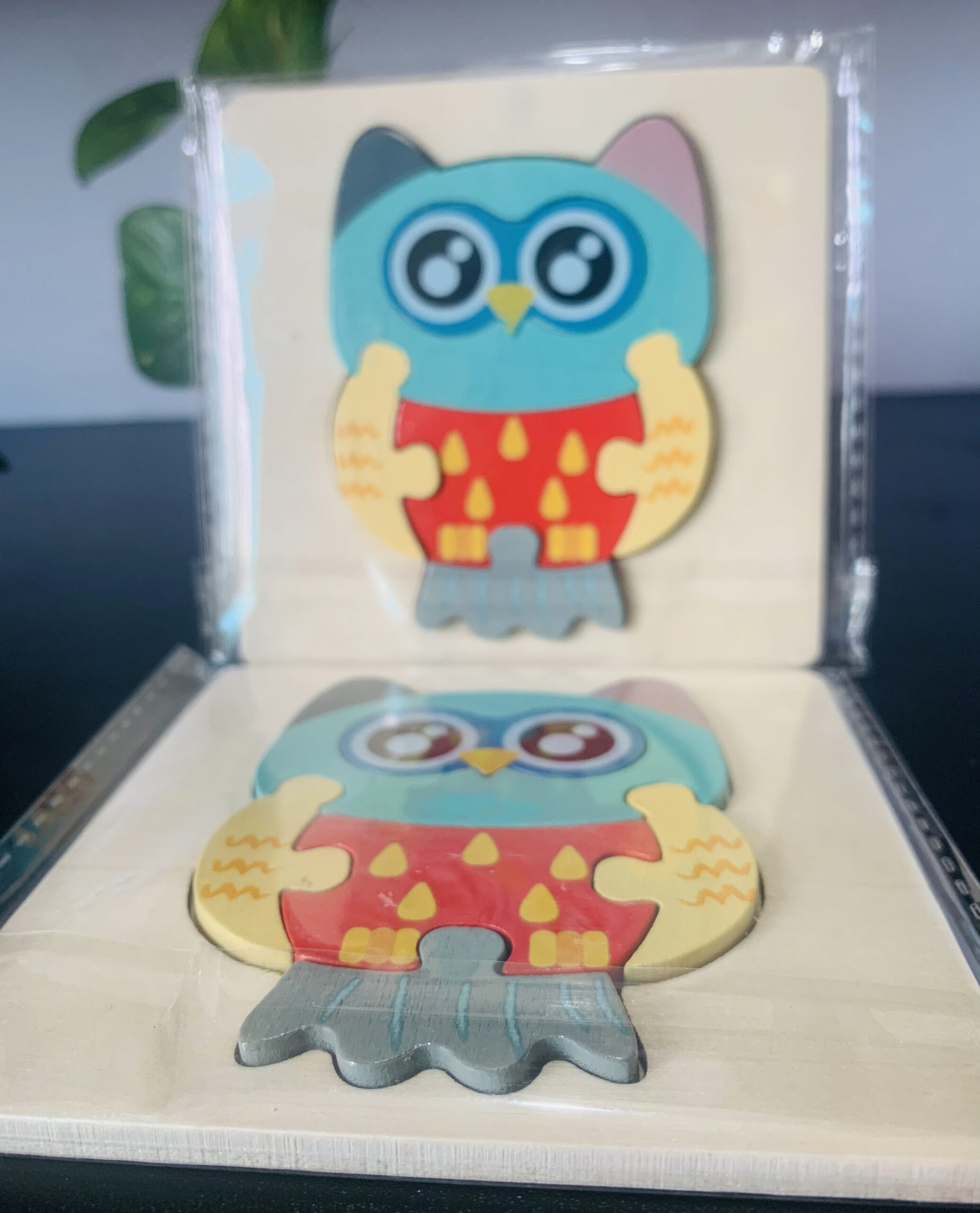 The Owl Wooden Puzzle 10x10cm - Kids Educational Toy - Image 3