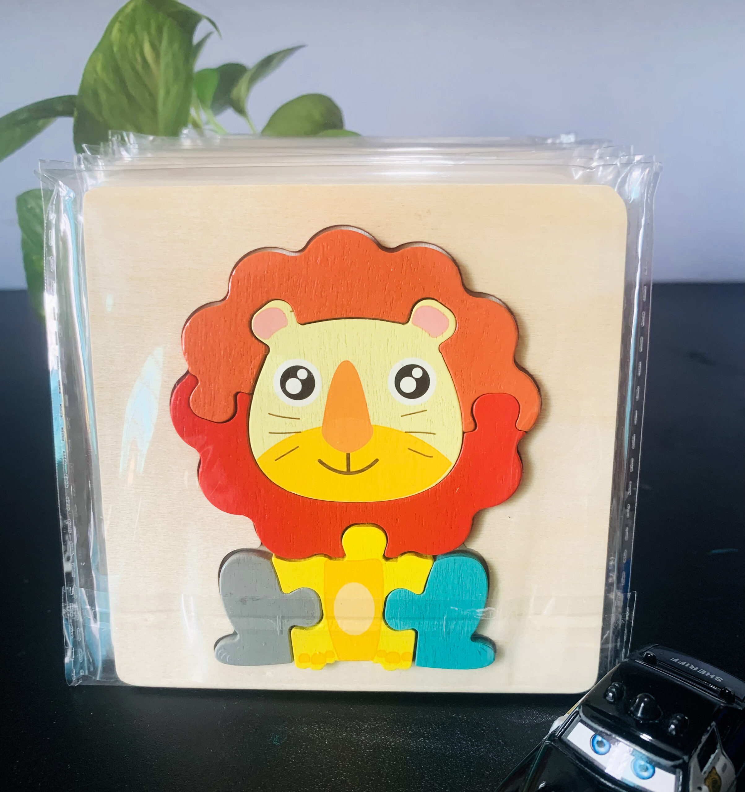 Clever Lion Wooden Puzzle 10 x 10cm - Kids Educational Toy - Image 2