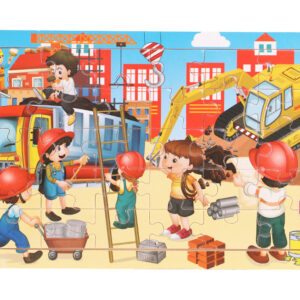 Construction Zone Wooden Puzzle - Kids Educational Toy