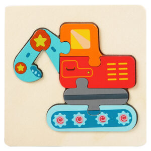 Excavator Wooden Puzzle 10x10cm - Kids Educational Toy