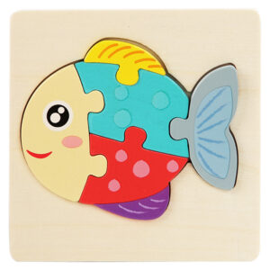 Small Fish Wooden Puzzle 10x10cm - Kids Educational Toy