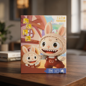 120 Pieces Paper Puzzle - Kids Educational Toy (Brown Labubu)