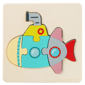 Submarine Wooden Puzzle 10 x 10cm - Kids Educational Toy