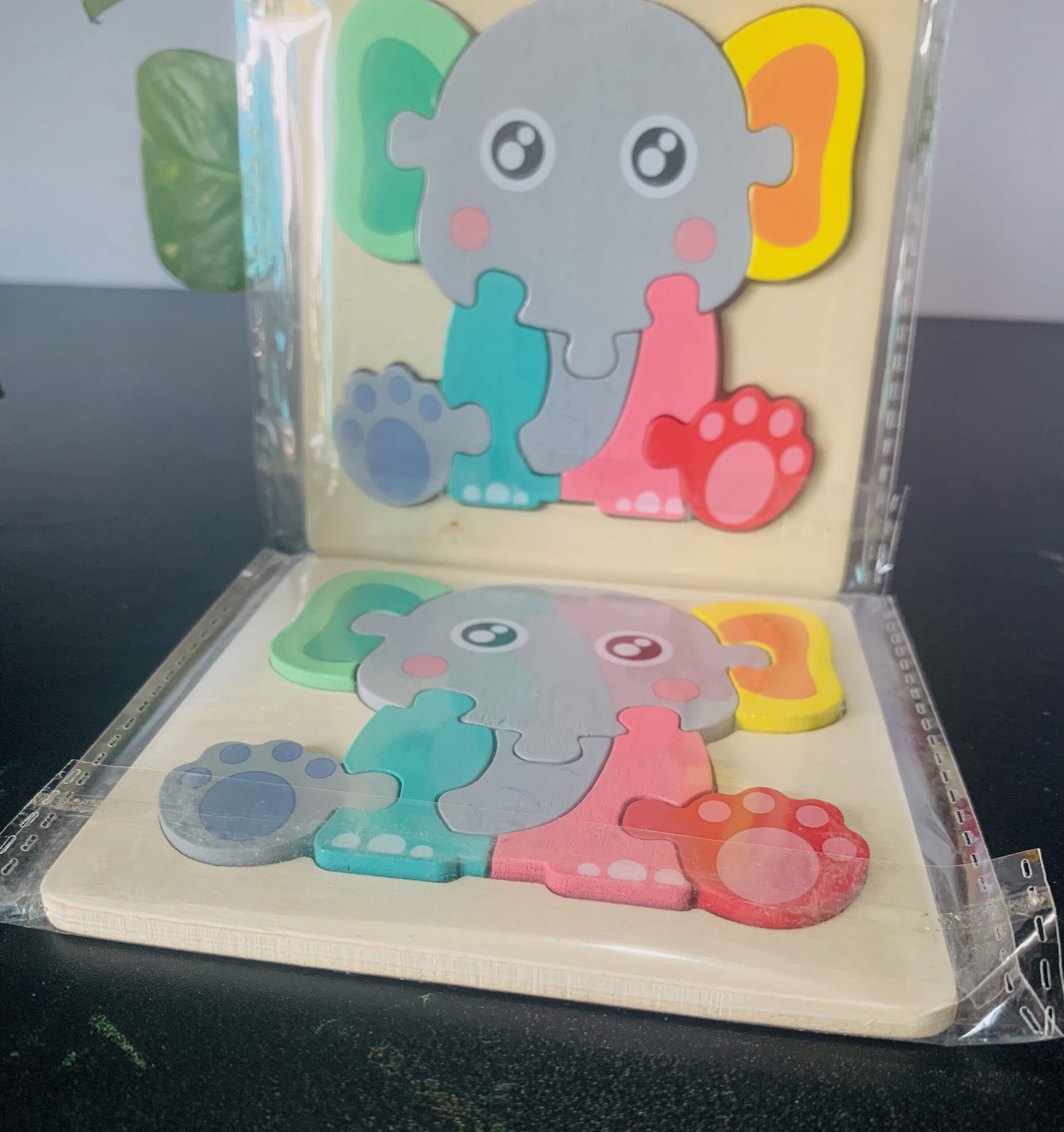 Elephant Wooden Puzzle 10x10cm - Kids Educational Toy - Image 3