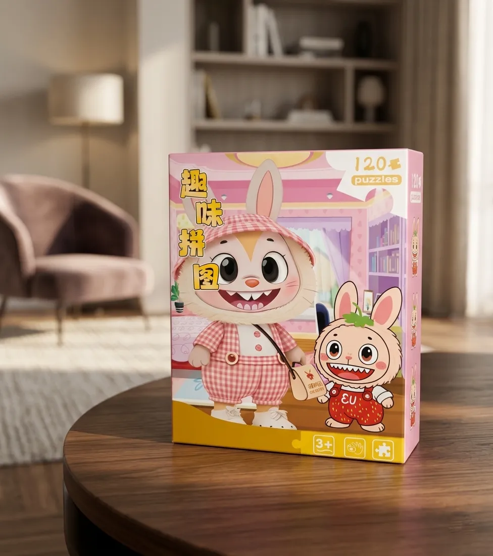 120 Pieces Paper Puzzle - Kids Educational Toy (Pink Labubu)